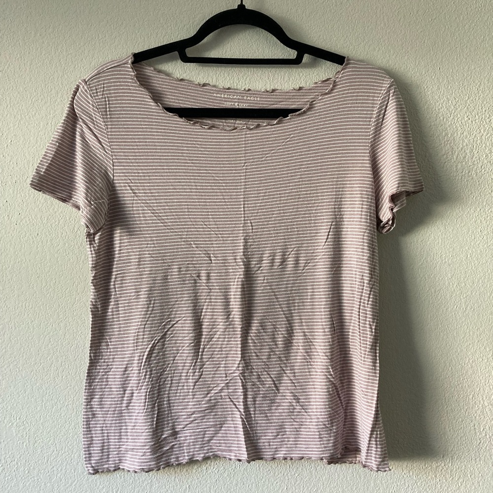 American Eagle Lilac Lettuce Tee